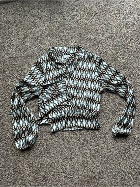 L.i.f.e Geometric Funky Tie Blouse size S
